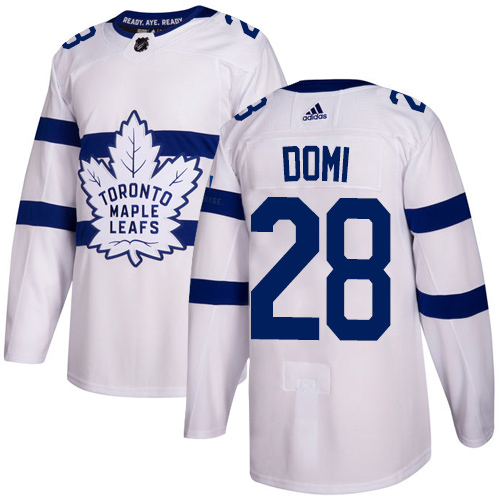 Maple Toronto Maple Leafs #28 Tie Domi White Authentic 2018 Stadium Series Stitched Jersey Men's cheap jerseys for sale - CheapJerseys.Shop