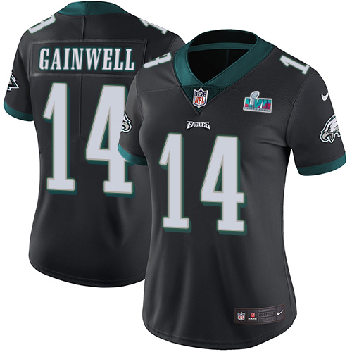 Eagles #14 Kenneth Gainwell Black Alternate Super Bowl LVII Patch Women's Stitched Vapor Untouchable Limited Jersey cheap jerseys for sale - CheapJerseys.Shop