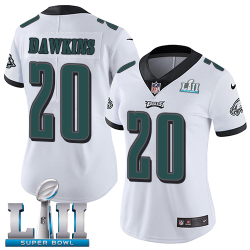 Eagles #20 Brian Dawkins White Super Bowl LII Women's Stitched Vapor Untouchable Limited Jersey cheap jerseys for sale - CheapJerseys.Shop