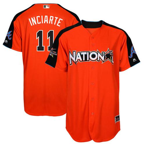 Atlanta Braves #11 Ender Inciarte Orange 2017 All-Star National League Stitched Youth Jersey Youth cheap jerseys for sale - CheapJerseys.Shop