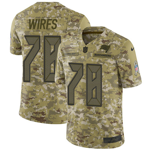 Tampa Bay Buccaneers #78 Tristan Wirfs Camo Men's Stitched Limited 2018 Salute To Service Jersey Men's cheap jerseys for sale - CheapJerseys.Shop