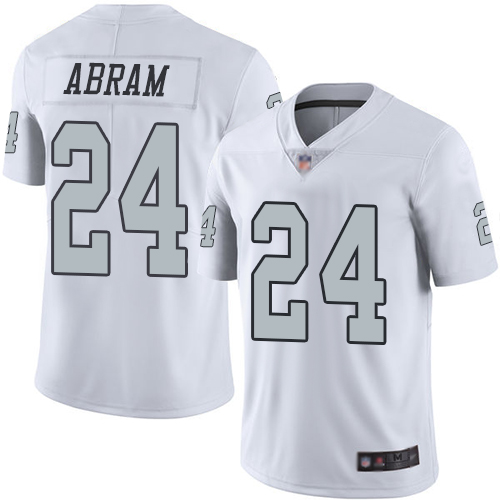Raiders #24 Johnathan Abram White Men's Stitched Limited Rush Jersey cheap jerseys for sale - CheapJerseys.Shop