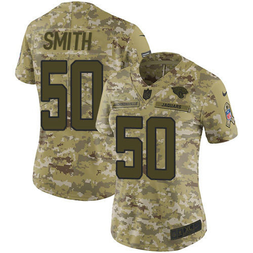 Jacksonville Jaguars #50 Telvin Smith Camo Women's Stitched Limited 2018 Salute to Service Jersey Womens cheap jerseys for sale - CheapJerseys.Shop
