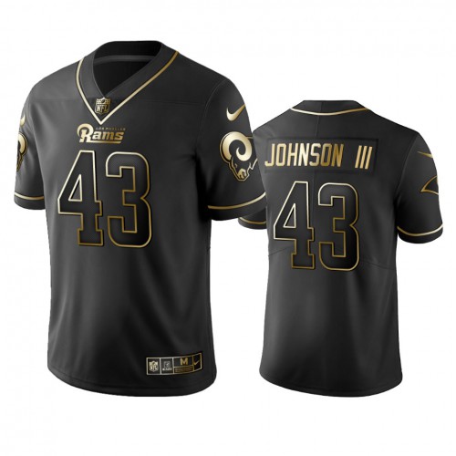 Los Angeles Rams #43 John Johnson Black Golden Limited Edition Stitched Jersey Men's cheap jerseys for sale - CheapJerseys.Shop