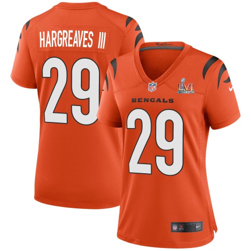 Cincinnati Cincinnati Bengals #29 Vernon Hargreaves III Orange Super Bowl LVI Patch Women's Game Jersey Womens cheap jerseys for sale - CheapJerseys.Shop