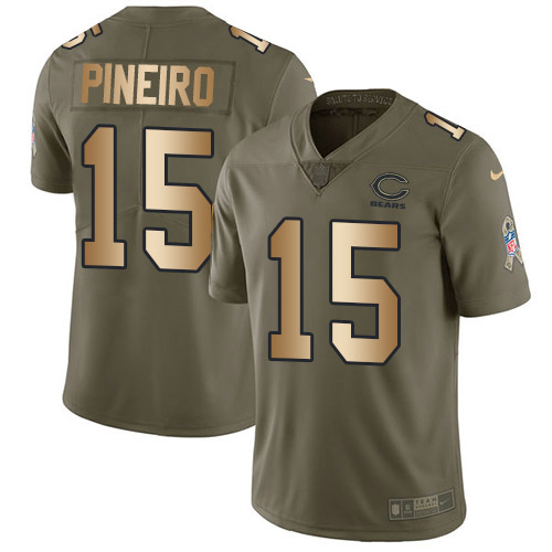 Chicago Bears #15 Eddy Pineiro Olive/Gold Men's Stitched Limited 2017 Salute To Service Jersey Men's cheap jerseys for sale - CheapJerseys.Shop
