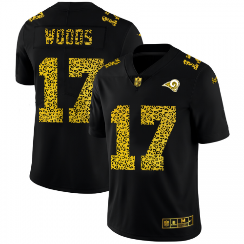 Los Angeles Los Angeles Rams #17 Robert Woods Men's Leopard Print Fashion Vapor Limited Jersey Black Men's cheap jerseys for sale - CheapJerseys.Shop