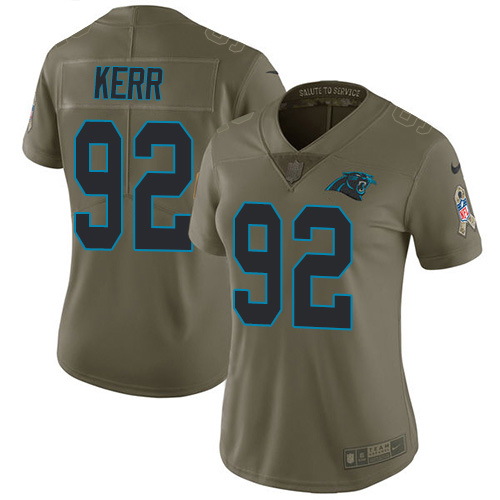 Carolina Panthers #92 Zach Kerr Olive Women's Stitched Limited 2017 Salute To Service Jersey Womens cheap jerseys for sale - CheapJerseys.Shop