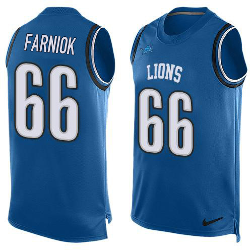 Lions #66 Matt Farniok Blue Team Color Men's Stitched Limited Tank Top Jersey cheap jerseys for sale - CheapJerseys.Shop