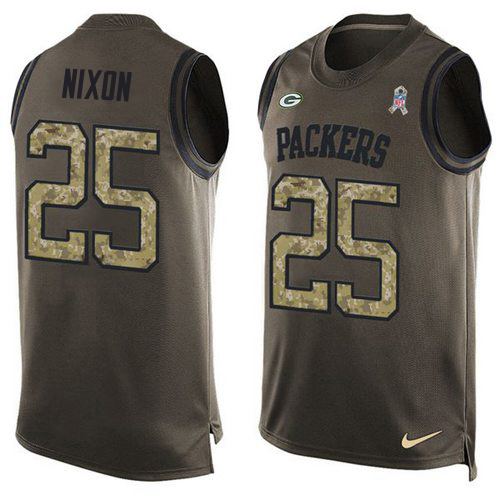 Packers #25 Keisean Nixon Green Men's Stitched Limited Salute To Service Tank Top Jersey cheap jerseys for sale - CheapJerseys.Shop