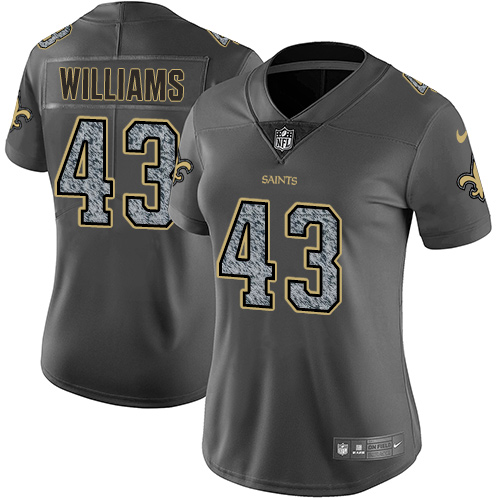 New Orleans Saints #43 Marcus Williams Gray Static Women's Stitched Vapor Untouchable Limited Jersey Womens cheap jerseys for sale - CheapJerseys.Shop