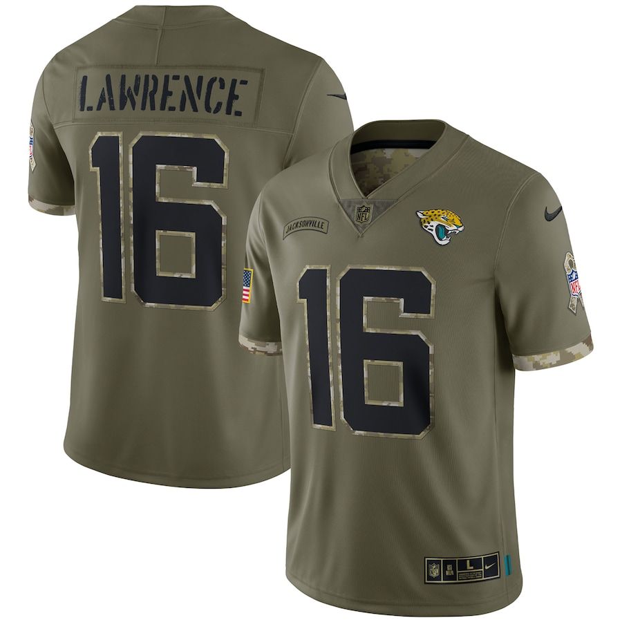 Jacksonville Jaguars #16 Trevor Lawrence Men's 2022 Salute To Service Limited Jersey - Olive cheap jerseys for sale - CheapJerseys.Shop