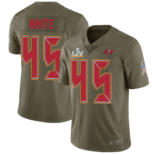 Buccaneers #45 Devin White Olive Youth Super Bowl LV Bound Stitched Limited 2017 Salute To Service Jersey cheap jerseys for sale - CheapJerseys.Shop