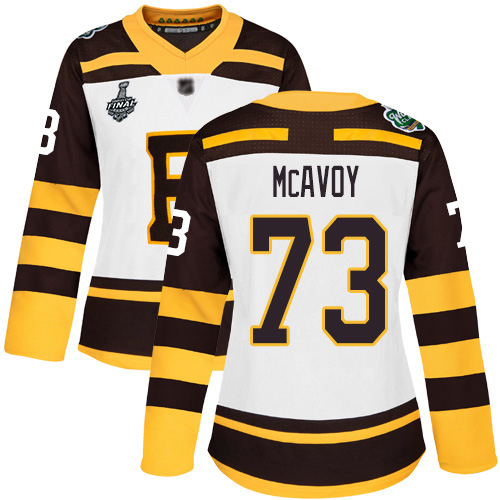 Boston Bruins #73 Charlie McAvoy White Authentic 2019 Winter Classic Stanley Cup Final Bound Women's Stitched Jersey Womens cheap jerseys for sale - CheapJerseys.Shop