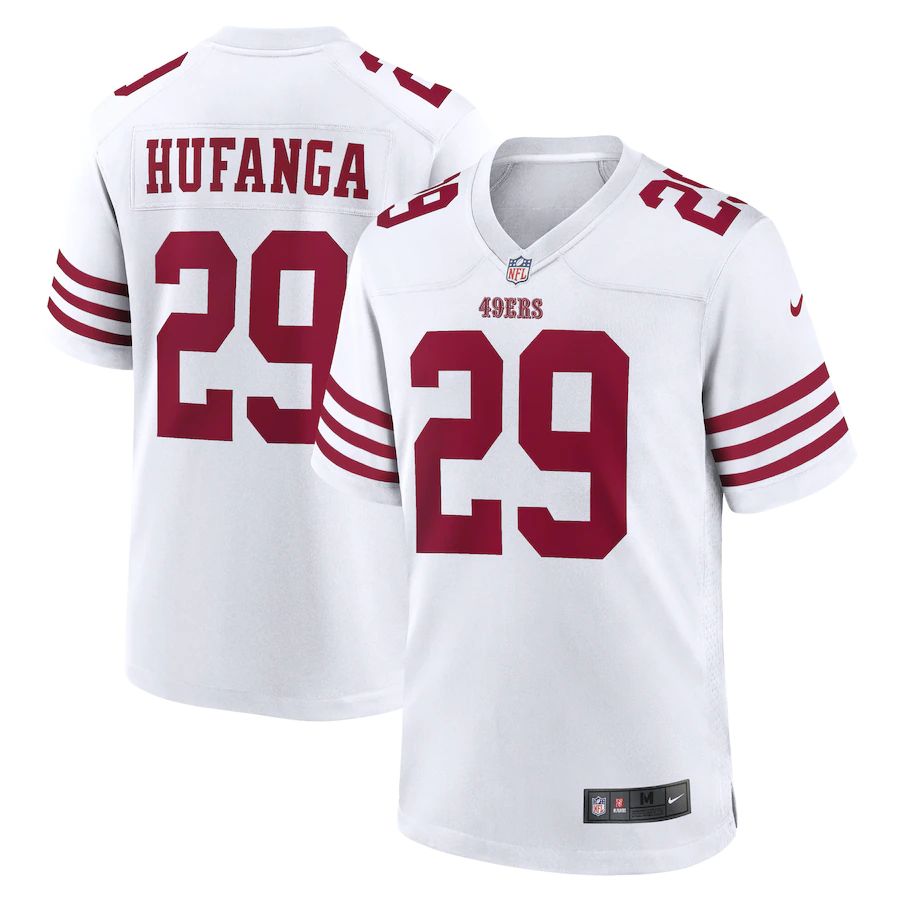 San Francisco 49ers #29 Talanoa Hufanga Men's 2022 Player Game Jersey - White cheap jerseys for sale - CheapJerseys.Shop