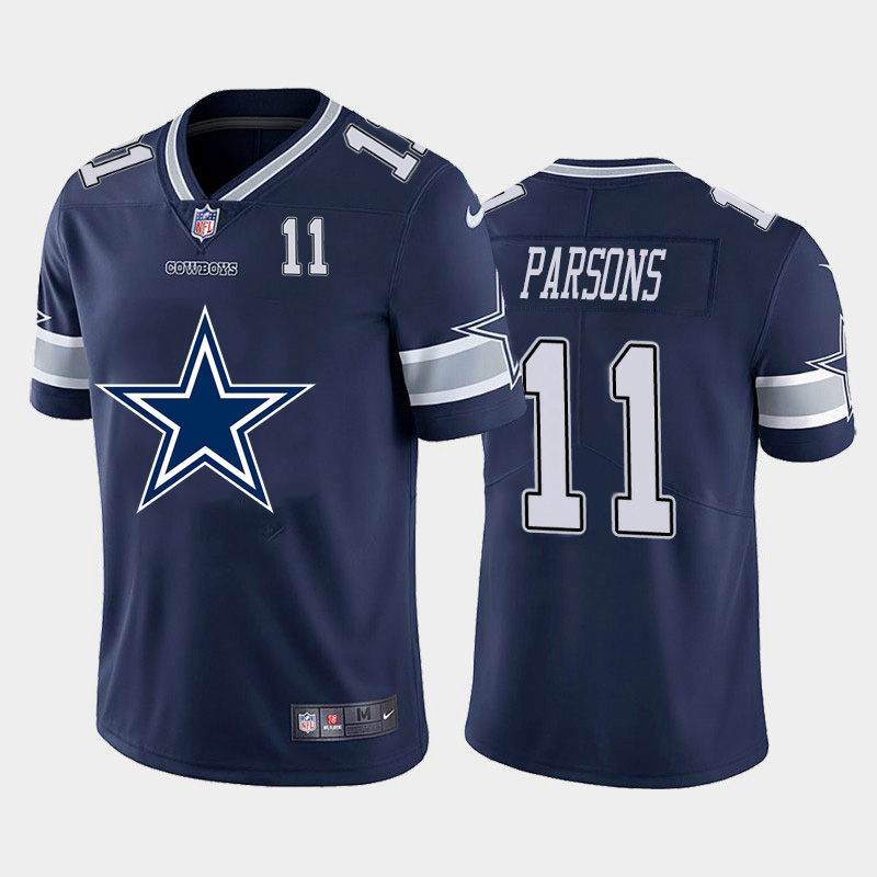 Dallas Cowboys #11 Micah Parsons Navy Blue Men's Big Team Logo Player Vapor Limited Jersey cheap jerseys for sale - CheapJerseys.Shop