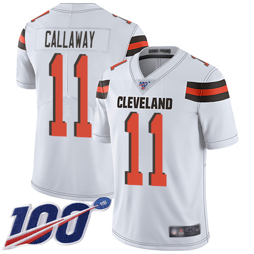 Cleveland Browns #11 Antonio Callaway White Men's Stitched 100th Season Vapor Limited Jersey Men's cheap jerseys for sale - CheapJerseys.Shop
