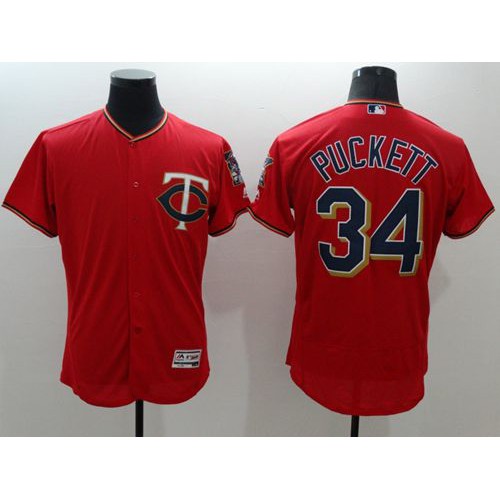 Minnesota Twins #34 Kirby Puckett Red Flexbase Authentic Collection Stitched Jersey Men's cheap jerseys for sale - CheapJerseys.Shop