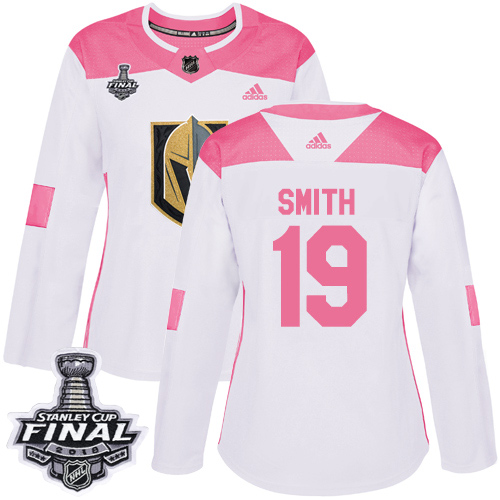 Golden Vegas Golden Knights #19 Reilly Smith White/Pink Authentic Fashion 2018 Stanley Cup Final Women's Stitched Jersey Womens cheap jerseys for sale - CheapJerseys.Shop