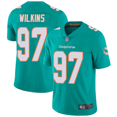 Miami Dolphins #97 Christian Wilkins Aqua Green Team Color Men's Stitched Vapor Untouchable Limited Jersey Men's cheap jerseys for sale - CheapJerseys.Shop
