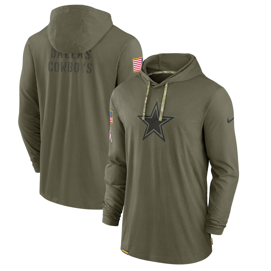 Dallas Cowboys 2022 Salute To Service Tonal Pullover Hoodie - Olive cheap jerseys for sale - CheapJerseys.Shop