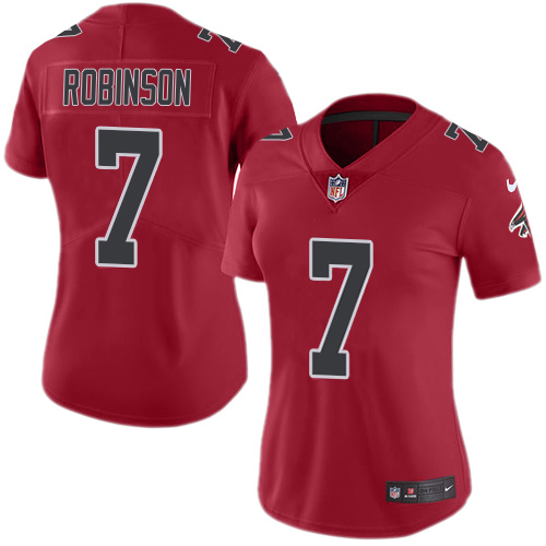 Falcons #7 Bijan Robinson Red Stitched Women's Limited Rush Jersey cheap jerseys for sale - CheapJerseys.Shop