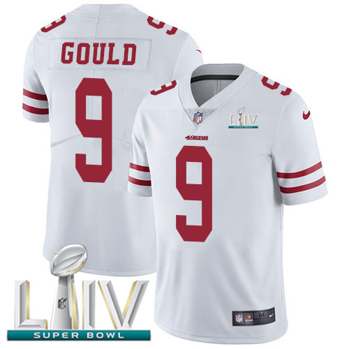San Francisco 49ers #9 Robbie Gould White Super Bowl LIV 2020 Men's Stitched Vapor Untouchable Limited Jersey Men's cheap jerseys for sale - CheapJerseys.Shop