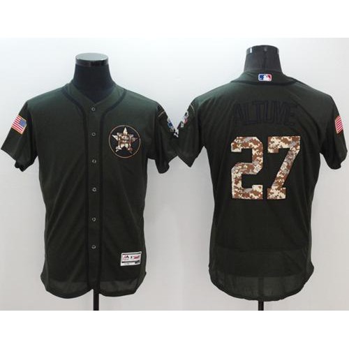 Houston Astros #27 Jose Altuve Green Flexbase Authentic Collection Salute to Service Stitched Jersey Men's cheap jerseys for sale - CheapJerseys.Shop