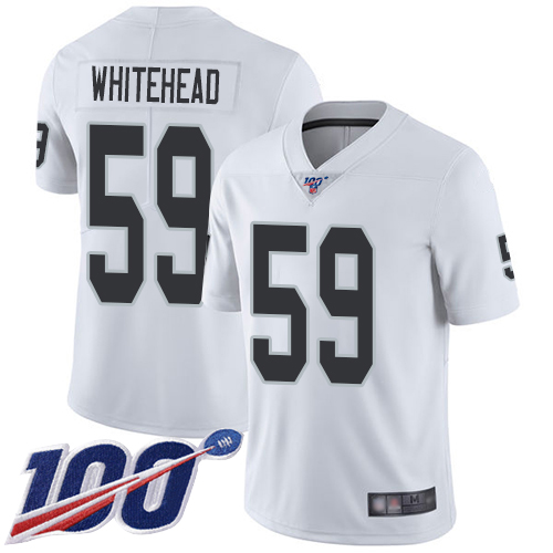 Las Vegas Raiders #59 Tahir Whitehead White Men's Stitched 100th Season Vapor Limited Jersey Men's cheap jerseys for sale - CheapJerseys.Shop