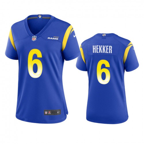 Los Angeles Los Angeles Rams #6 Johnny Hekker Women's Game Jersey - Royal Womens cheap jerseys for sale - CheapJerseys.Shop