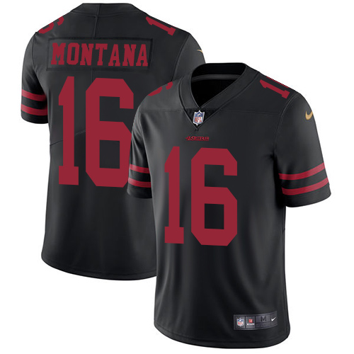 49ers #16 Joe Montana Black Alternate Men's Stitched Vapor Untouchable Limited Jersey cheap jerseys for sale - CheapJerseys.Shop