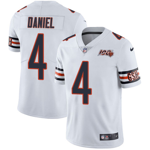Chicago Bears #4 Chase Daniel White Men's 100th Season Stitched Vapor Untouchable Limited Jersey Men's cheap jerseys for sale - CheapJerseys.Shop
