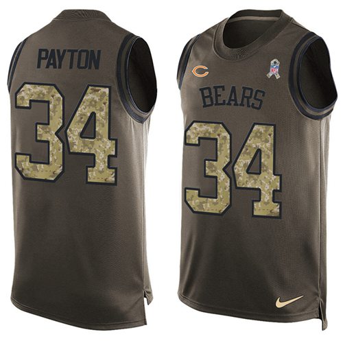 Bears #34 Walter Payton Green Men's Stitched Limited Salute To Service Tank Top Jersey cheap jerseys for sale - CheapJerseys.Shop
