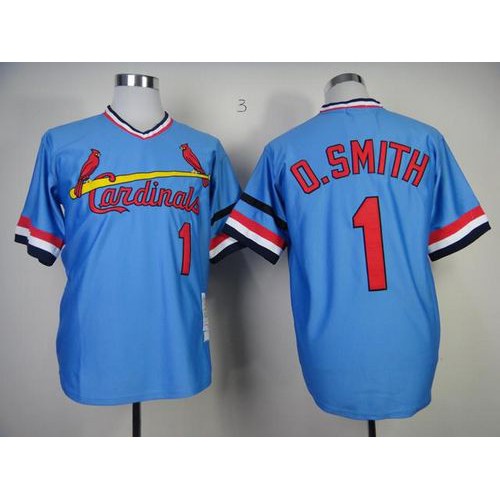 Mitchell And Ness 1982 St.Louis Cardinals #1 Ozzie Smith Blue Stitched Throwback Jersey Men's cheap jerseys for sale - CheapJerseys.Shop