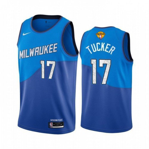 Milwaukee Bucks #17 P. J. Tucker Youth 2021 Finals Bound City Edition Jersey Blue Youth cheap jerseys for sale - CheapJerseys.Shop