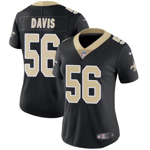 New Orleans Saints #56 DeMario Davis Black Team Color Women's Stitched Vapor Untouchable Limited Jersey Womens cheap jerseys for sale - CheapJerseys.Shop