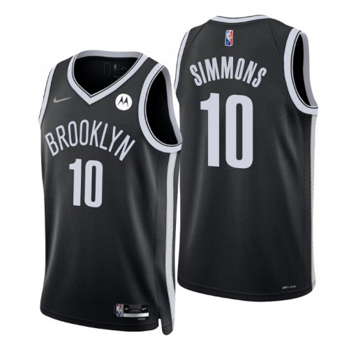 Brooklyn Nets #10 Ben Simmons Black Mens 2021-22 75th Anniversary Diamond Swingman Jersey - Icon Edition Mens cheap jerseys for sale - CheapJerseys.Shop