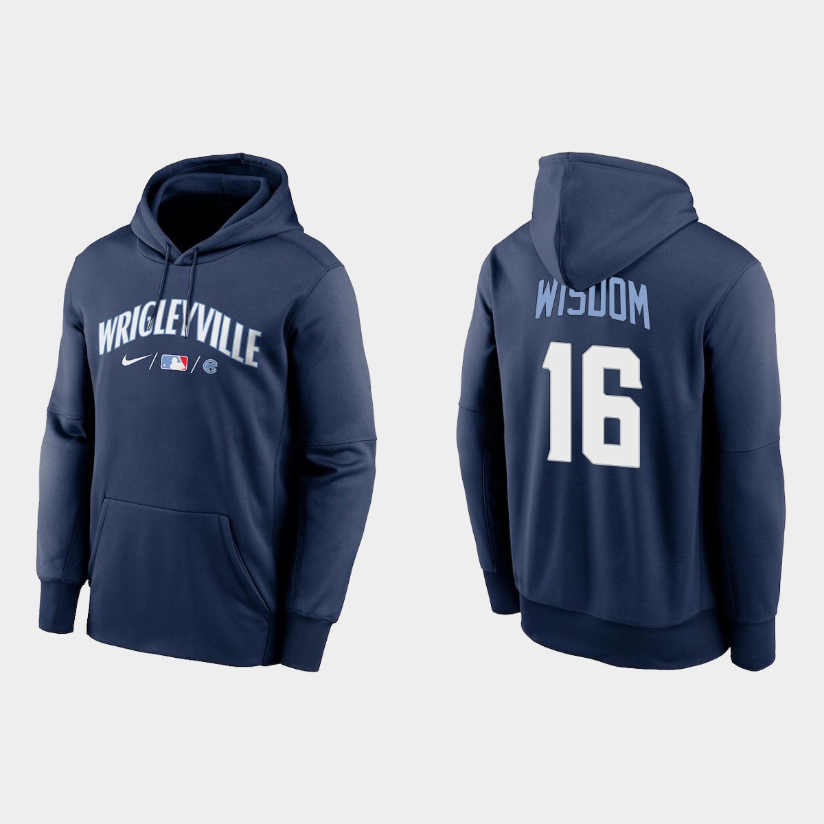 Chicago Cubs #16 Patrick Wisdom Men's 2021 City Connect Navy Therma Hoodie cheap jerseys for sale - CheapJerseys.Shop