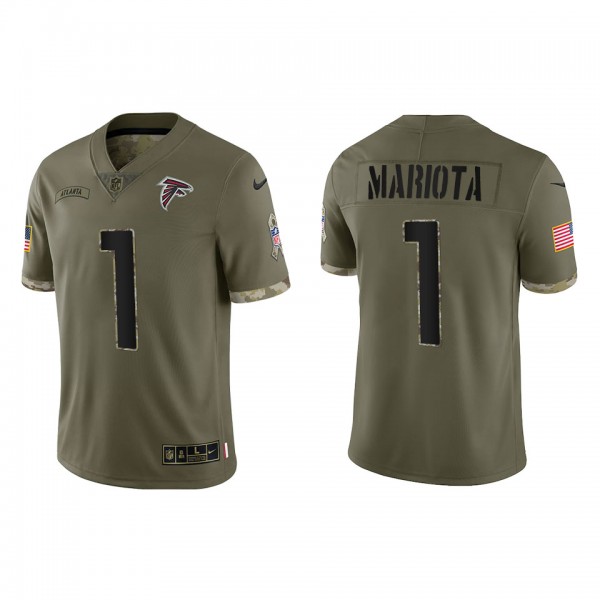 Women Atlanta Falcons #1 Marcus Mariota Olive 2022 Salute To Service Limited Jersey cheap jerseys for sale - CheapJerseys.Shop
