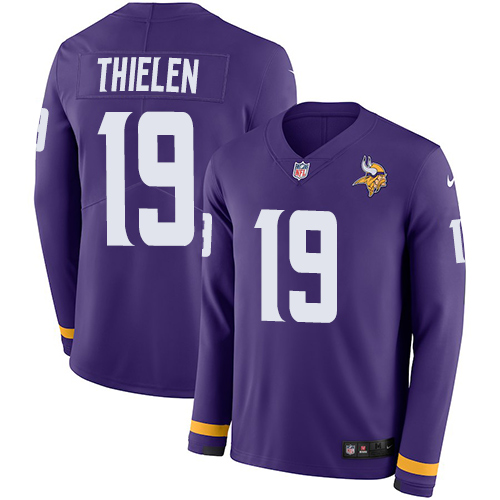 Vikings #19 Adam Thielen Purple Team Color Youth Stitched Limited Therma Long Sleeve Jersey cheap jerseys for sale - CheapJerseys.Shop