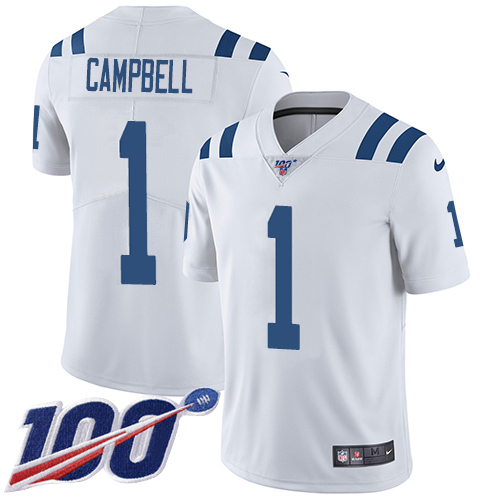 Colts #1 Parris Campbell White Men's Stitched 100th Season Vapor Limited Jersey cheap jerseys for sale - CheapJerseys.Shop