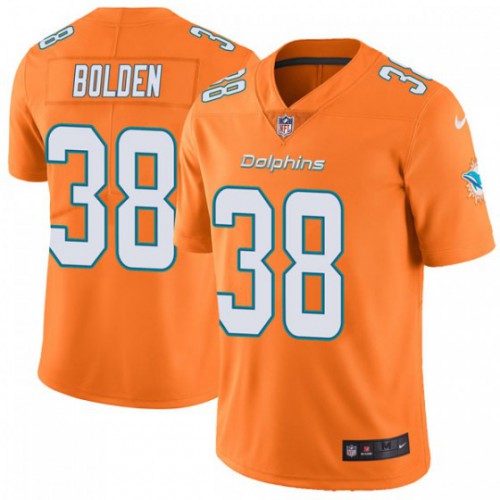 Miami Dolphins #38 Brandon Bolden Orange Men's Stitched Limited Rush Jersey Men's cheap jerseys for sale - CheapJerseys.Shop