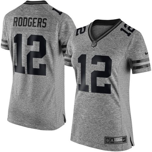 Packers #12 Aaron Rodgers Gray Women's Stitched Limited Gridiron Gray Jersey cheap jerseys for sale - CheapJerseys.Shop