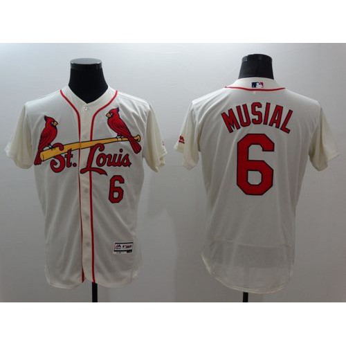 St.Louis Cardinals #6 Stan Musial Cream Flexbase Authentic Collection Stitched Jersey Men's cheap jerseys for sale - CheapJerseys.Shop