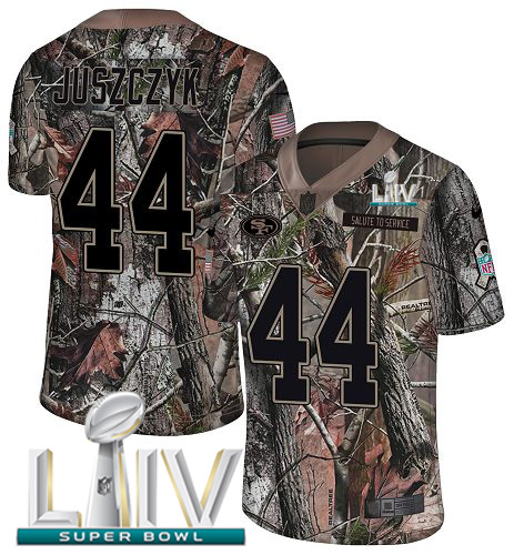 49ers #44 Kyle Juszczyk Camo Super Bowl LIV 2020 Men's Stitched Limited Rush Realtree Jersey cheap jerseys for sale - CheapJerseys.Shop