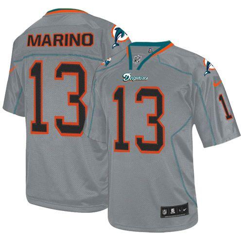 Dolphins #13 Dan Marino Lights Out Grey Men's Stitched Elite Jersey cheap jerseys for sale - CheapJerseys.Shop
