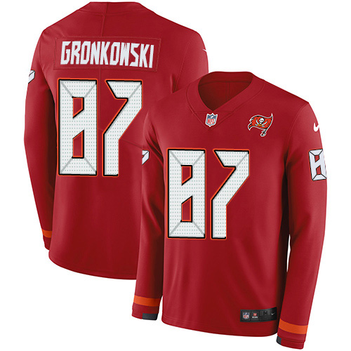Buccaneers #87 Rob Gronkowski Red Team Color Youth Stitched Limited Therma Long Sleeve Jersey cheap jerseys for sale - CheapJerseys.Shop