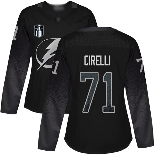 Tampa Bay Lightning #71 Anthony Cirelli Black 2022 Stanley Cup Final Patch Women's Alternate Authentic Stitched Jersey Womens cheap jerseys for sale - CheapJerseys.Shop