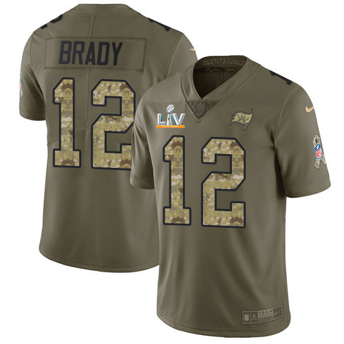 Buccaneers #12 Tom Brady Olive/Camo Youth Super Bowl LV Bound Stitched Limited 2017 Salute To Service Jersey cheap jerseys for sale - CheapJerseys.Shop