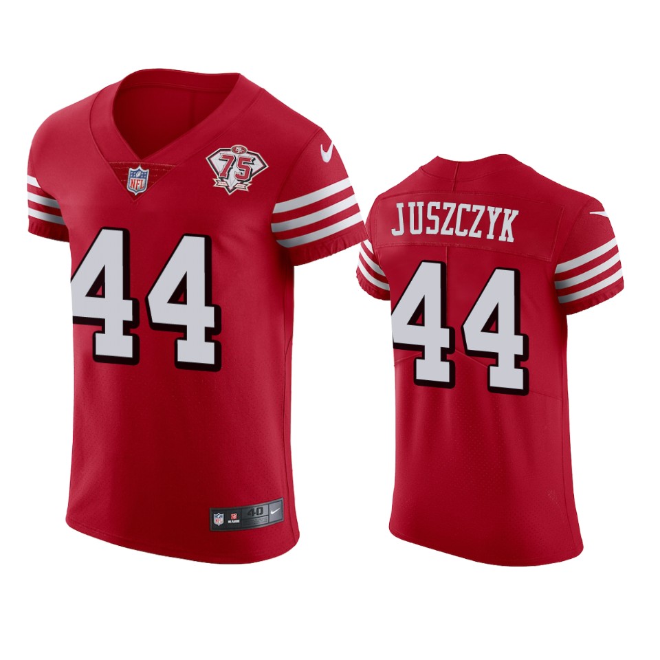 49ers #44 Kyle Juszczyk Red Rush Men's 75th Anniversary Stitched Vapor Untouchable Elite Jersey cheap jerseys for sale - CheapJerseys.Shop
